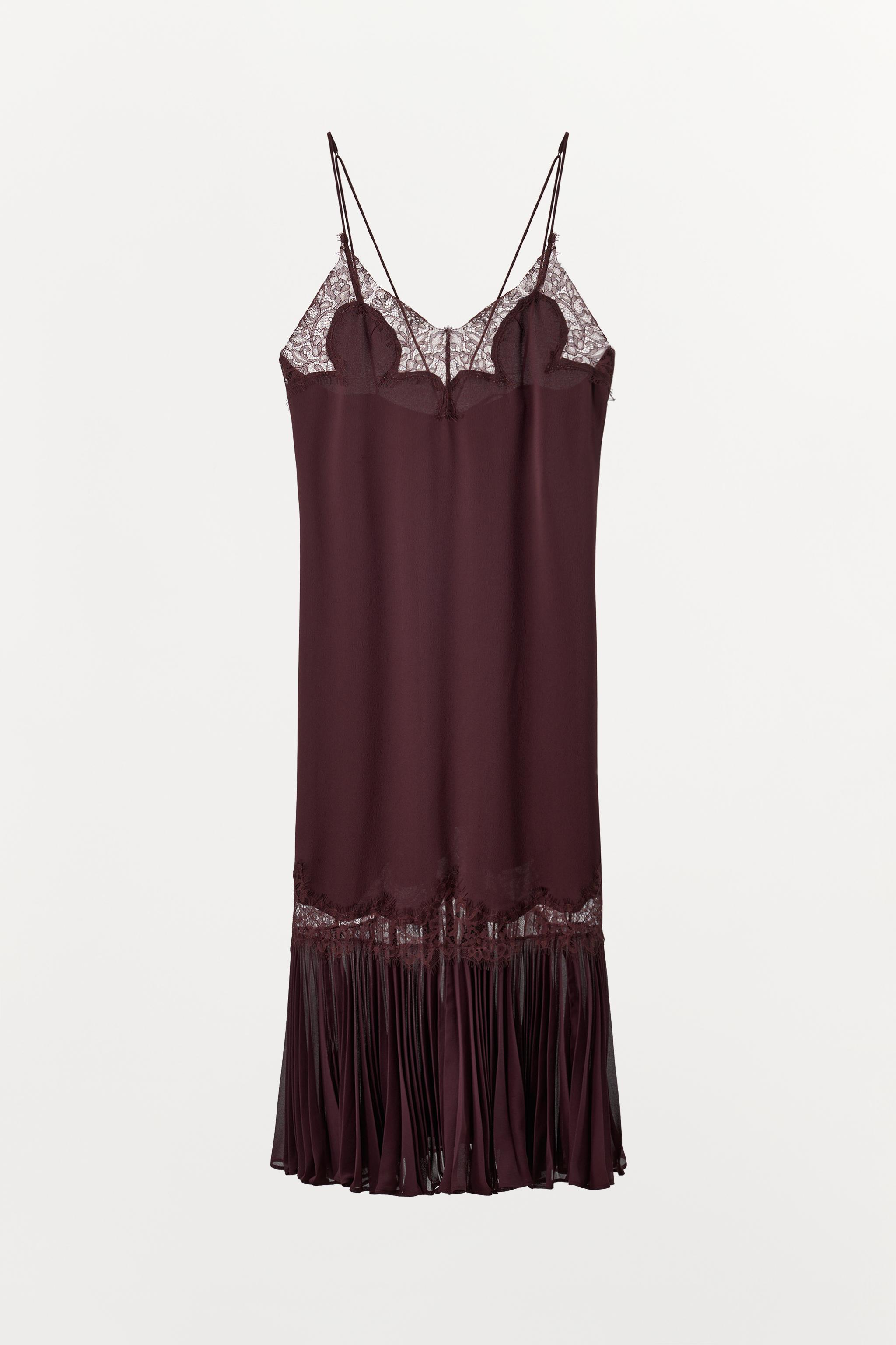 PLEATED LACE COMBINATION DRESS